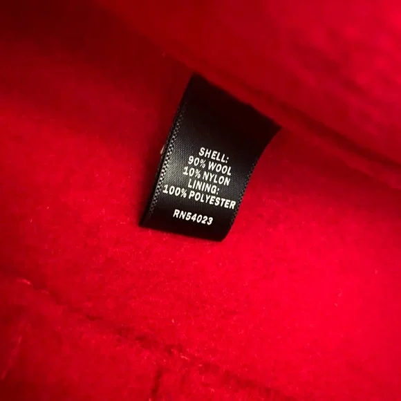 Red Wool Coat Size Small - Picture 5 of 12